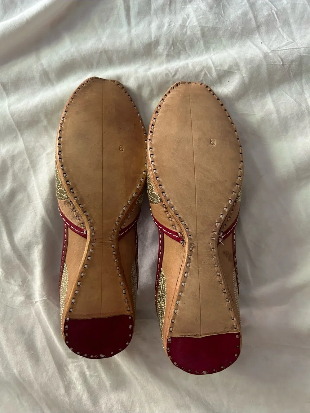 Gold and Red Embroidered Women's khussa Flats brand new